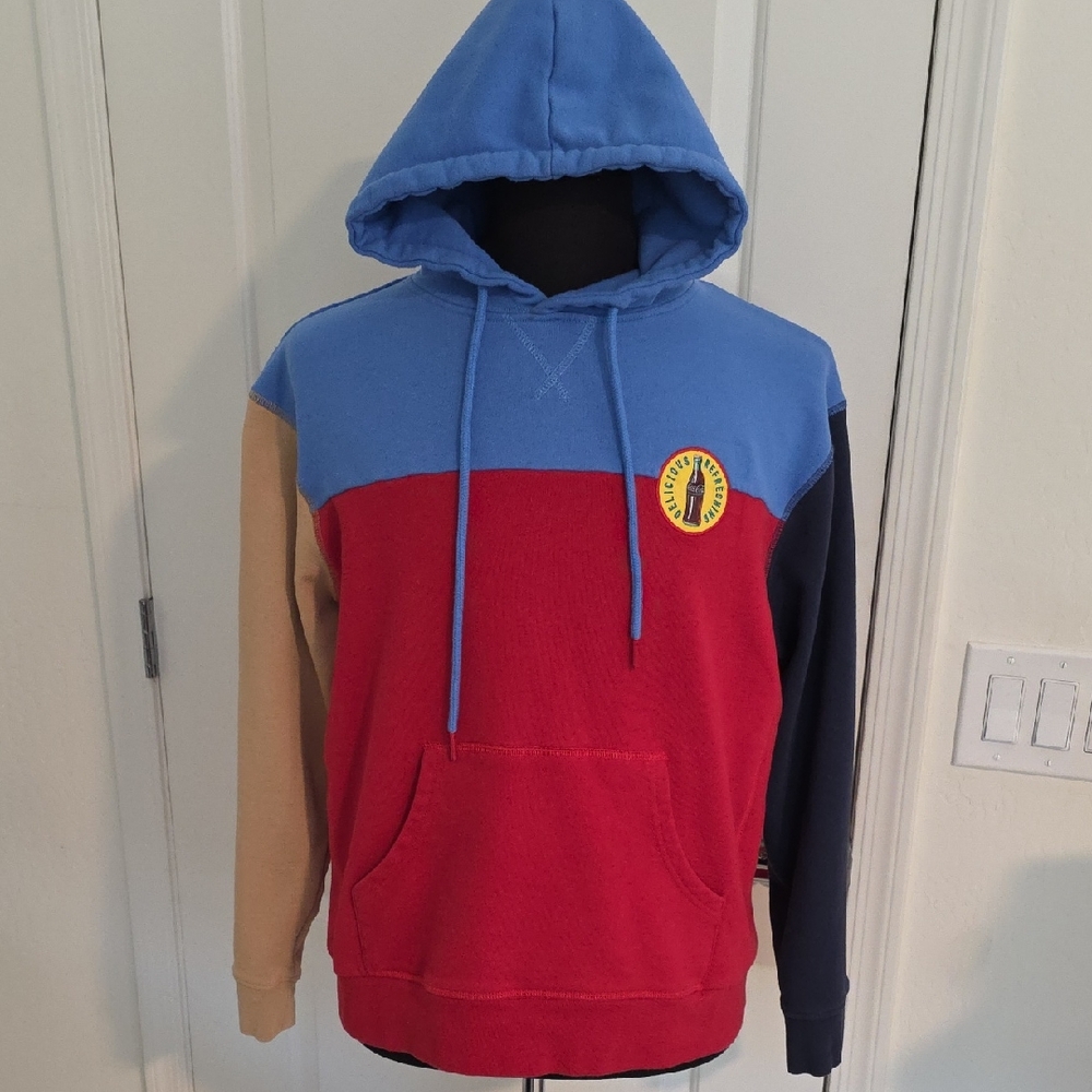 Coca Cola Red and Blue Colorblock Hoodie